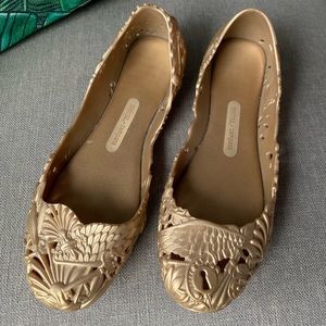 Melissa + Campana Gold Jelly Barroca Flat